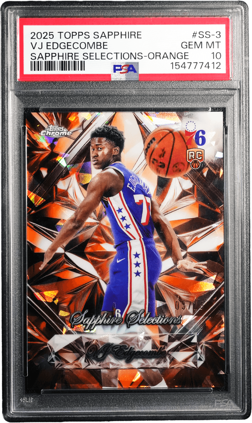 2025 Topps Sapphire VJ Edgecombe Sapphire Selections-Orange SS-3 PSA 10 GEM MT front